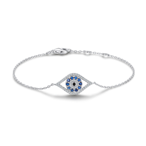 Religious 925 Sterling Silver Bracelet Evil Eye Bracelet for Women