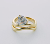 925 Sterling Silver 3.5 Carat Diamond Heart Shaped Solitaire Engagement Rings