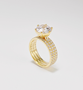 925 Sterling Silver Promise Ring for Her 7 Carat Simulated Diamond Ring