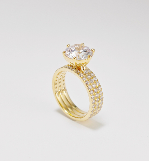 925 Sterling Silver Promise Ring for Her 7 Carat Simulated Diamond Ring