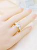 925 Sterling Silver Oval Cut Diamond and Side Pear Bridal Promise Rings