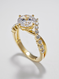 925 Sterling Silver Vintage 3.5 Carat Round Diamond Engagement Ring