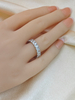925 Sterling Silver Cubic Zirconia Matrix Bands Emerald Cut Eternity Ring