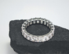 925 Sterling Silver Cubic Zirconia Matrix Bands Emerald Cut Eternity Ring