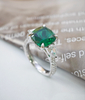 925 Sterling Silver Custom Jewelry Radiant Cut Simulated Emerald Rings