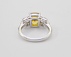925 Sterling Silver Cushion Cut 10x8mm Created Yellow Sapphire Engagement Ring
