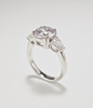 925 Sterling Silver Round Cut Cubic Zircnoia and Side Pear Wedding Ring