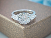 925 Sterling Silver Round Cut Cubic Zircnoia and Side Pear Wedding Ring