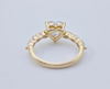 925 Sterling Silver 4 Carat Heart Shaped Accents Diamond Engagement Ring