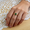 Luxury Gold Jewelry Emerald Diamond Ring Oval 5X3 Emerald Wedding Ring