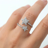 Wholesale Luxury Diamond Double Star Wrap Ring Adjustable Gold Ring