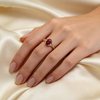 Fashion Oval 5X3 Ruby Diamond Ring Gold Split Shank Engagement Ring