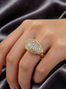 Environmentally Friendly Jewelry Diamond Teardrop Ring Gold Engagement Ring for Women